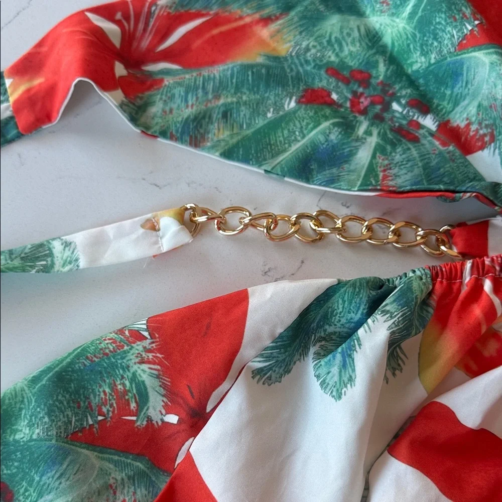 Vibrant Floral Halter Maxi Dress - Picture 7 of 11
